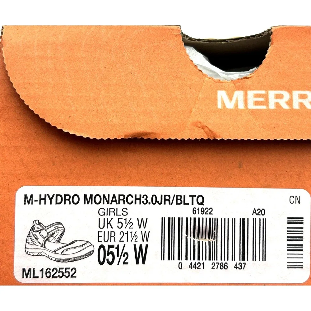 Merrell Baby Girls‎ Closed Toe Sandals Sz 5.5 Wide Aqua Turquoise Water Friendly